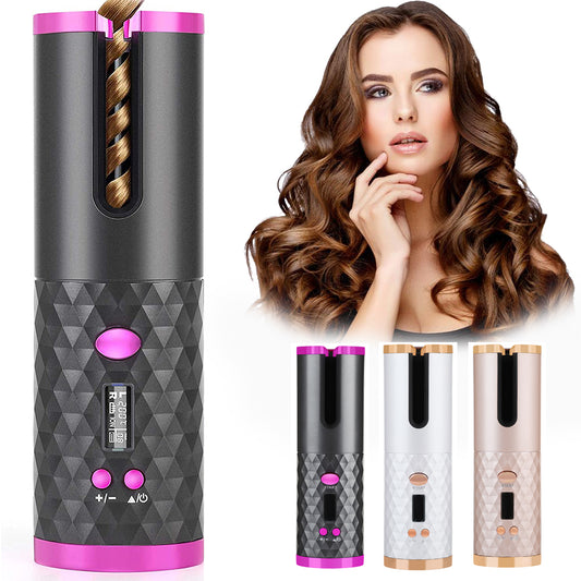 Automatic Hair Curler Women Portable Hair Curling Iron LCD Display